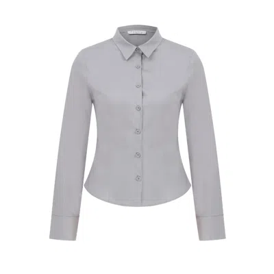 Maan Istanbul Women's Classic Slim Fit Grey Shirt - Shades Of Limbo