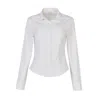 Maan Istanbul Women's Classic Slim Fit White Shirt - Shades Of Limbo In White