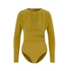 Maan Istanbul Women's Crewneck Comfortable Green Bodysuit - Dreams In Green