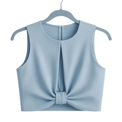 Maan Istanbul Women's Detailed Chest Back Zippered Blue Bustier - Nisan