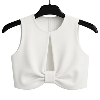 Maan Istanbul Women's Detailed Chest Back Zippered White Bustier - Nisan