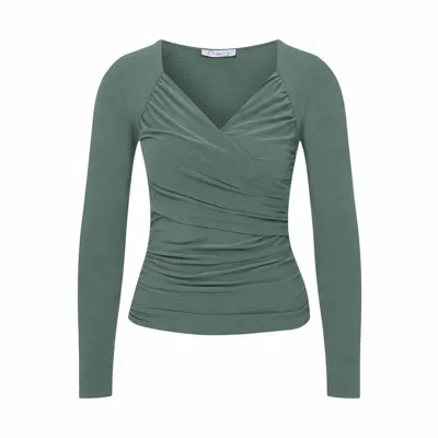 Maan Istanbul Women's Folds Detail Dusty Moss Green Blouse - Wild Bella