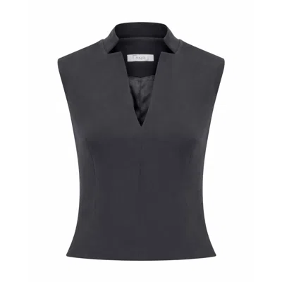 Maan Istanbul Women's High Neck Grey Blouse - Pearl Wings In Gray