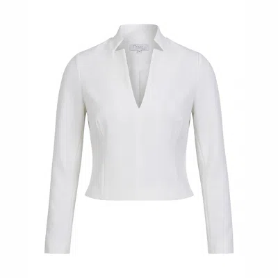 Maan Istanbul Women's High Neck Long Sleeve White Blouse - Pearl Wings