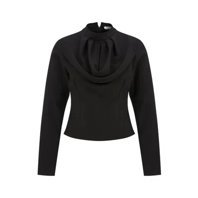 Maan Istanbul Women's Keyhole Neckline Blouse - Black Victoria