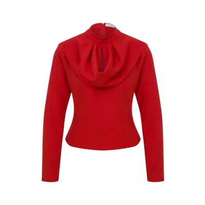 Maan Istanbul Women's Keyhole Neckline Blouse - Red Victoria