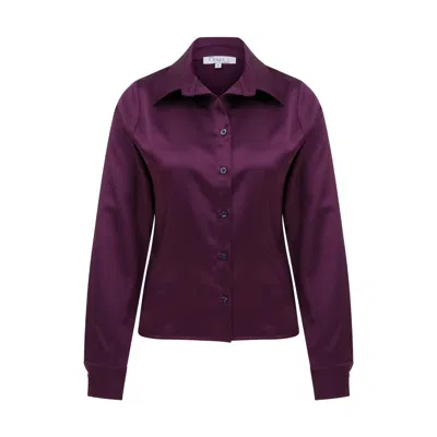 Maan Istanbul Women's Pink / Purple Smooth Satin Purple Shirt - Days In Pink/purple