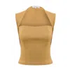 Maan Istanbul Women's Queen Anne Neckline Green Blouse - Sense Of Sand In Green