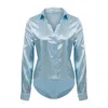 Maan Istanbul Women's Shirt With Blue Bodysuit - Summer Wine In Blue