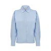 Maan Istanbul Women's Shirt With Hidden Buttoned Flywheel Detail - Blue Winds Of Winter In Blue