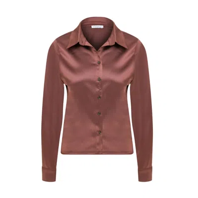 Maan Istanbul Women's Smooth Satin Brown Shirt – Days