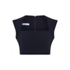 Maan Istanbul Women's Square Neckline Zippered Dark Blue Bustier - Scarlett In Blue