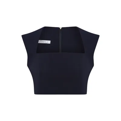 Maan Istanbul Women's Square Neckline Zippered Dark Blue Bustier - Scarlett