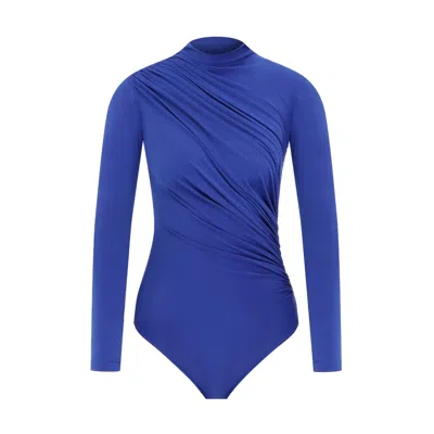 Maan Istanbul Women's Turtleneck Blue Bodysuit - Ivy