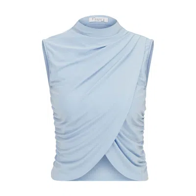 Maan Istanbul Women's Turtleneck Blue Crop Top - River To Sun