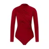 Maan Istanbul Women's Turtleneck Red Bodysuit - Ivy In Red