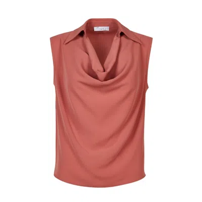 Maan Istanbul Women's Yellow / Orange Shirt Collar Silk Blouse - Apricot Color Ida In Yellow/orange