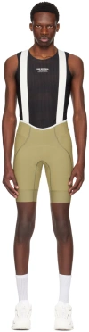 Maap Off-white & Khaki Team Bib Evo Shorts In Dark Ore