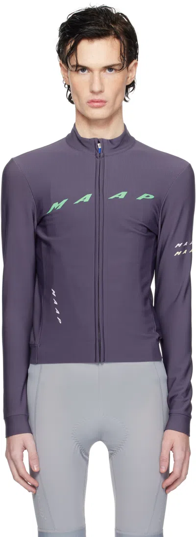 Maap Purple Level Thermal Ls Jersey 2.0 T-shirt In Blueprint