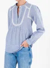 Mabe Adley Top In Blue And White Striped In Multi