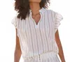Mabe Alma Top In Ecru/stripe In Multi