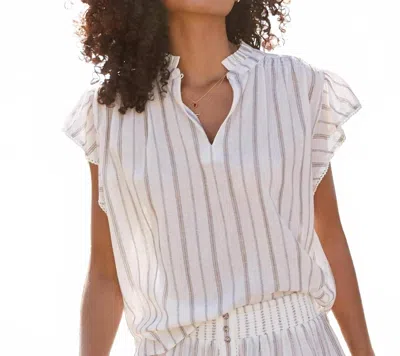 Mabe Alma Top In Ecru/stripe In Multi