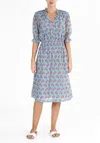 Mabe Ara Print Midi Dress In Blue In Blue