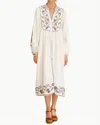 Mabe Arielle Embellished Tunic Dress In Multi In White