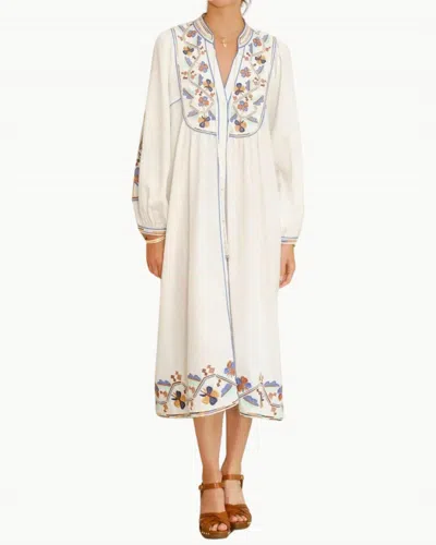 Mabe Arielle Embellished Tunic Dress In Multi In White