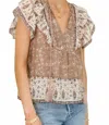 Mabe Bani Print Frill Top In Multi In Multi
