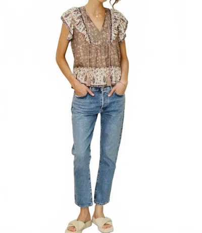Mabe Bani Print Frill Top In Multi