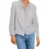 Mabe Chrissie Top In Blue Stripe In Multi