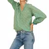 Mabe Dana Print Cotton Top In Green In Gold