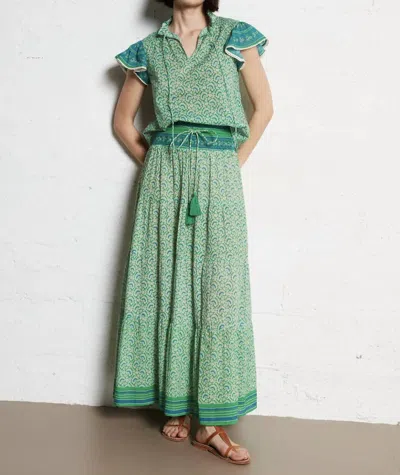 Mabe Dana Print Top In Green In Multi