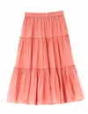 Mabe Della Midi Skirt In Coral In Pink