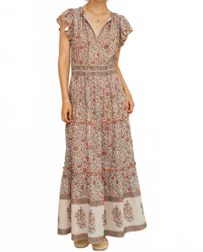 Mabe Della Print Maxi Dress In Rust In Multi