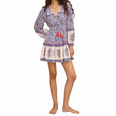 Mabe Della Print Mini Dress In Blue/pink In Multi