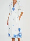 Mabe Edra Embroidered Midi Dress In Ecru