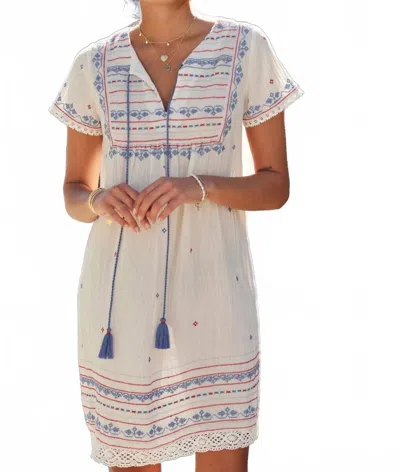 Mabe Elsa Embroidered Sundress In Ecru/multi