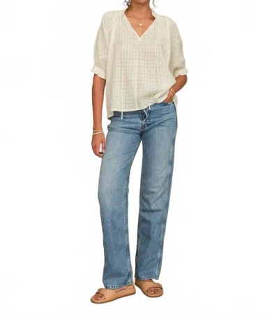 Mabe Etta Short Sleeve Top In Ecru In White