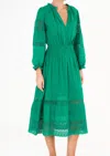 Mabe Loretta V-neck Midi Dress In Green In Green