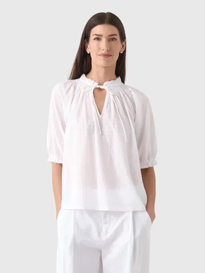 Mabe Lotta Short Sleeve Top In White