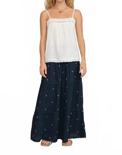 Mabe Lucca Maxi Skirt In Indigo In White