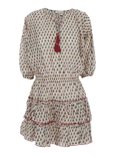 Mabe Multicolor Dress With V-neck On The Front