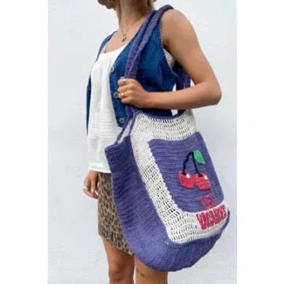 Mabe Neve Les Vacances Crochet Tote In Blue