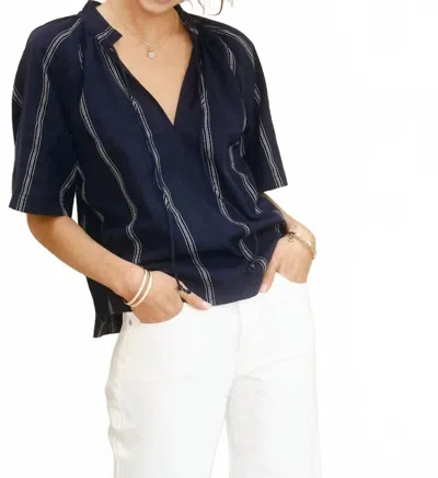 Mabe Palmer Gathered Top In Navy In Blue
