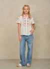 Mabe Ruby Short Sleeve Top In Ecru In White