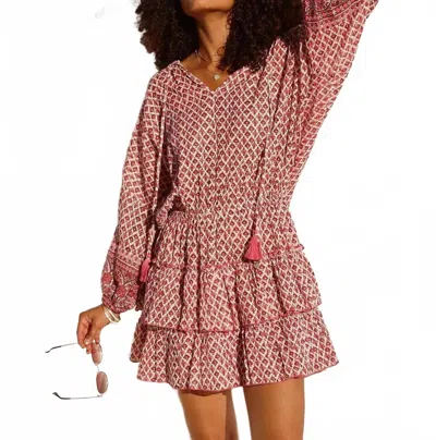 Mabe Viti Tiered Mini Dress In Pink Multi