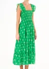 Mabe Vivi Print Square Neck Maxi Dress In Green In Green