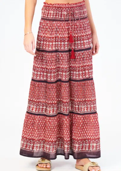Mabe Women's Mari Print Maxi Skirt In Red Combo